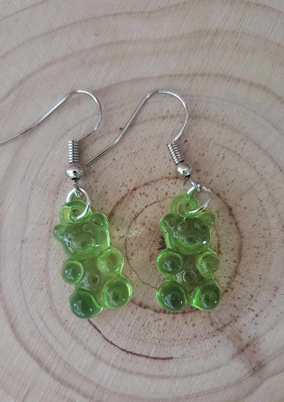 Boucles d'oreilles oursons verts
