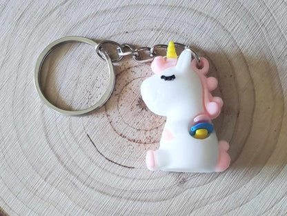 Petit porte clés licorne blanche