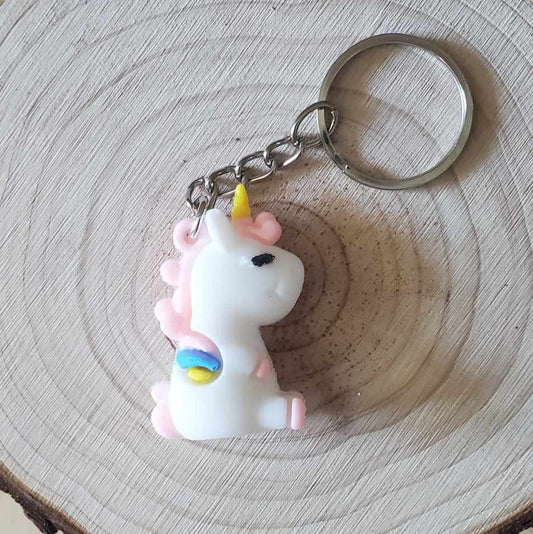 Petit porte clés licorne blanche