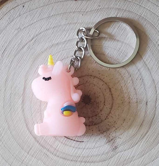 Petit porte clés licorne rose
