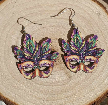Boucles d'oreilles masque de carnaval