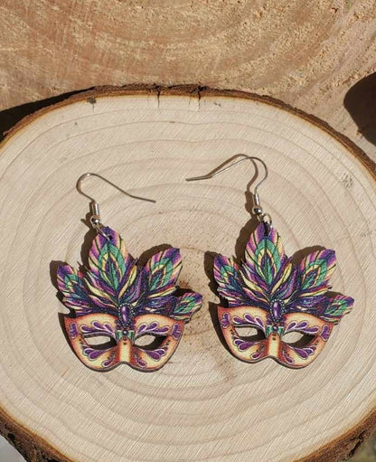 Boucles d'oreilles masque de carnaval