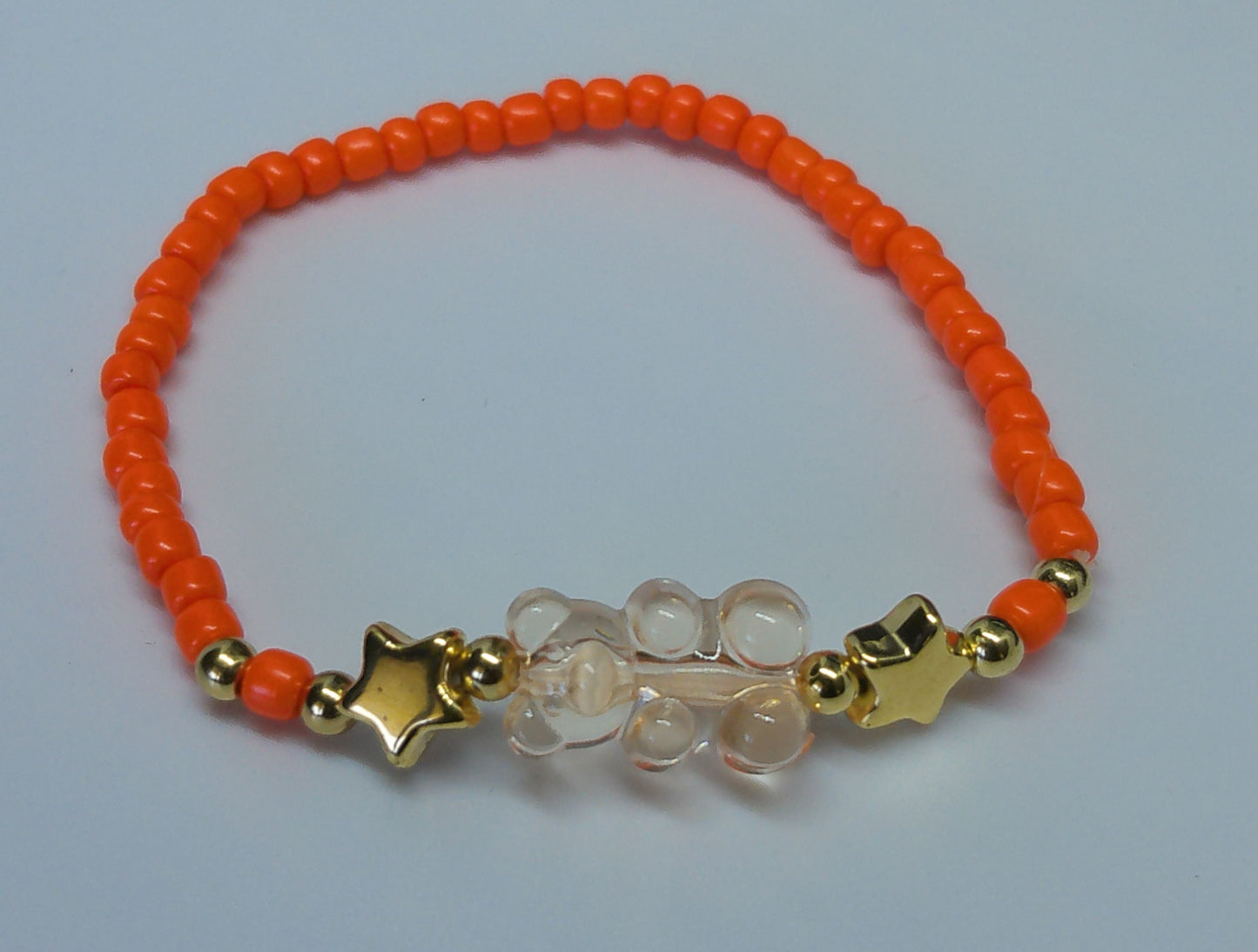 Bracelet ourson en perle orange