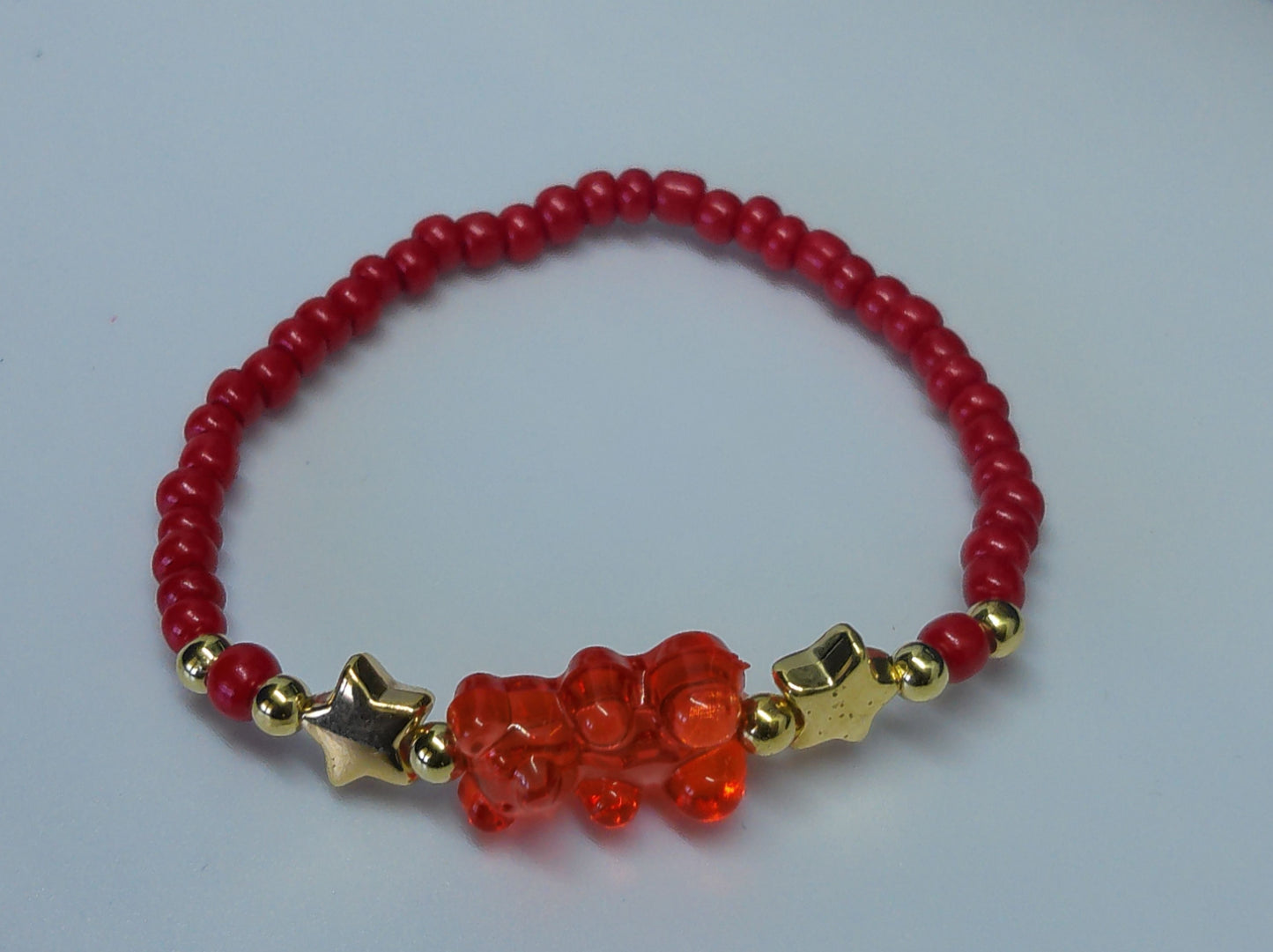 Bracelet ourson en perles rouge