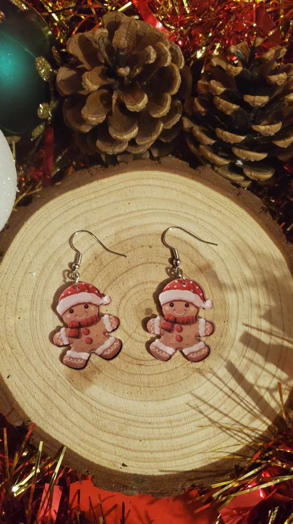 Boucles d'oreilles pain d'épice