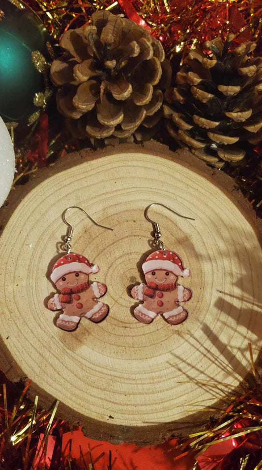 Boucles d'oreilles pain d'épice