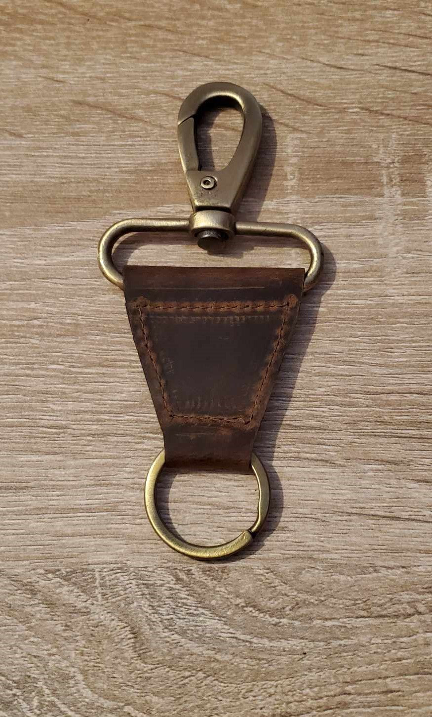 Porte clefs avec mousqueton en cuir de vachette  580604