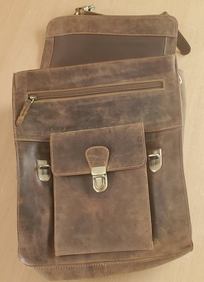 Sac à dos cartable en cuir de vachette 20857