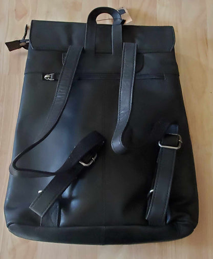 Sac à dos en cuir de vachette noir 20698