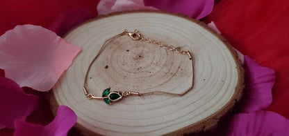 Bracelet tulipe verte en acier inoxydable