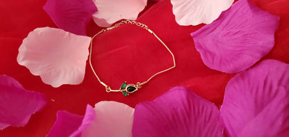 Bracelet tulipe verte en acier inoxydable