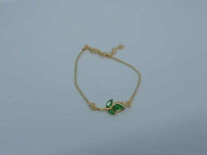 Bracelet tulipe verte en acier inoxydable